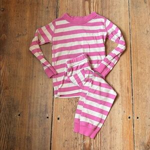Hanna Andersson Long John Pajamas in Pink Stripe